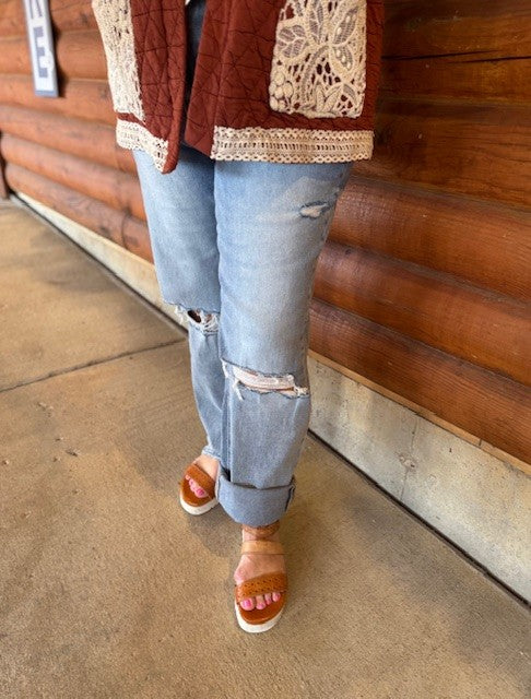 High Rise Straight light wash jeans