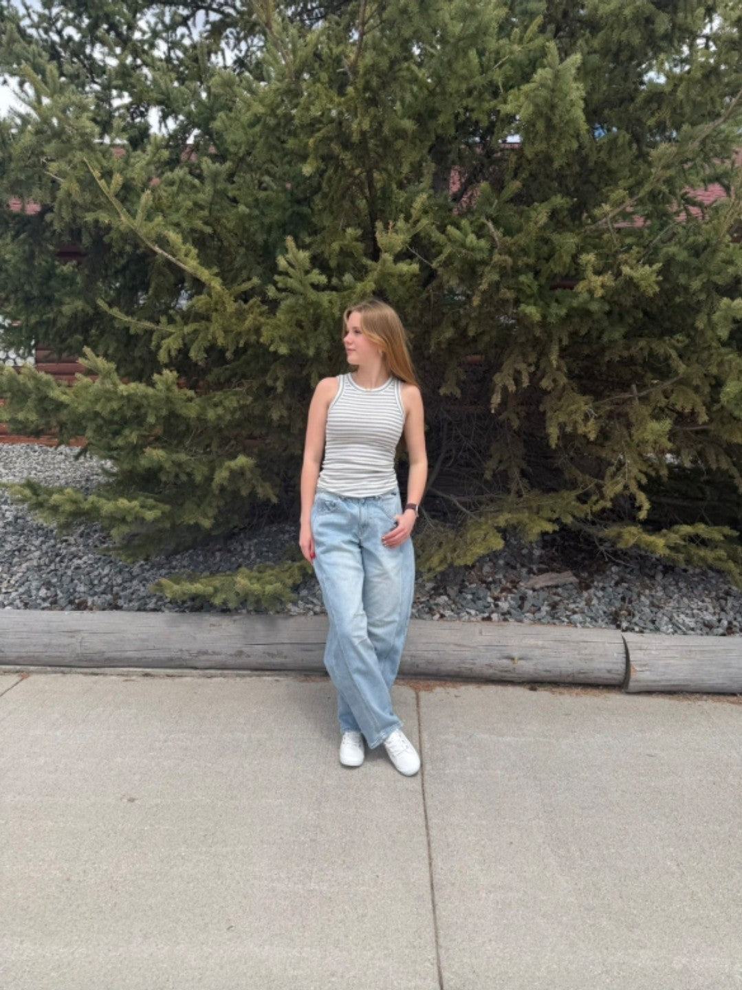 Striped Ribbed Racerback Tank