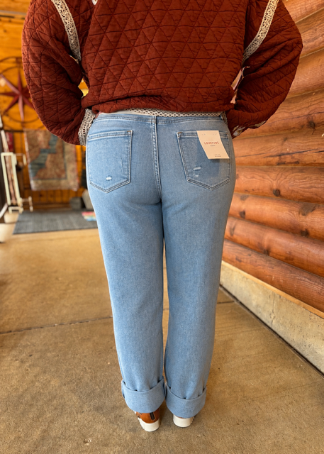 High Rise Straight light wash jeans