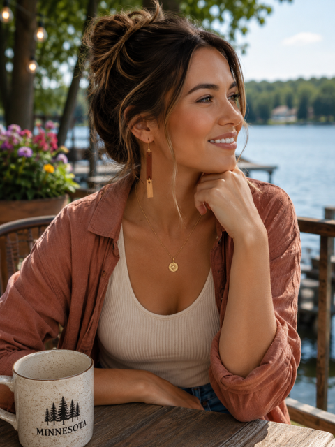 Wood + Leather Earrings