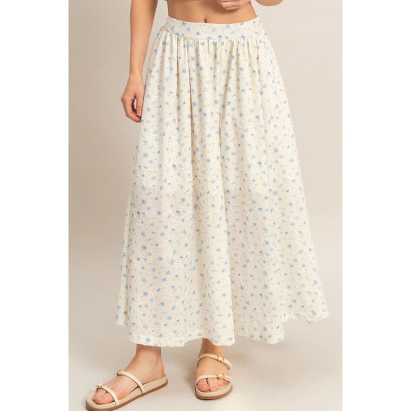 Floral Embroidered Maxi Skirt
