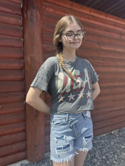 USA Vintage Relaxed Crop T-Shirt