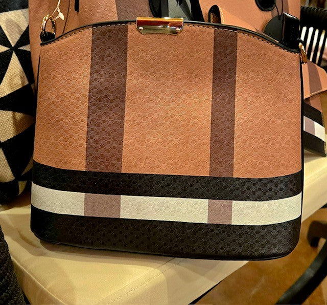 3 PC Plaid Set Satchel