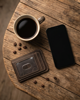 Buffalo Leather Front Pocket Wallet + Chip Reader Protection