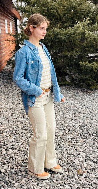 Classic Denim Shirt W/Roll Up Sleeves