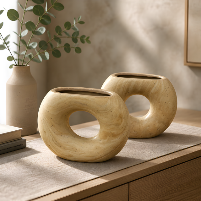 Marbleized Circle Vase