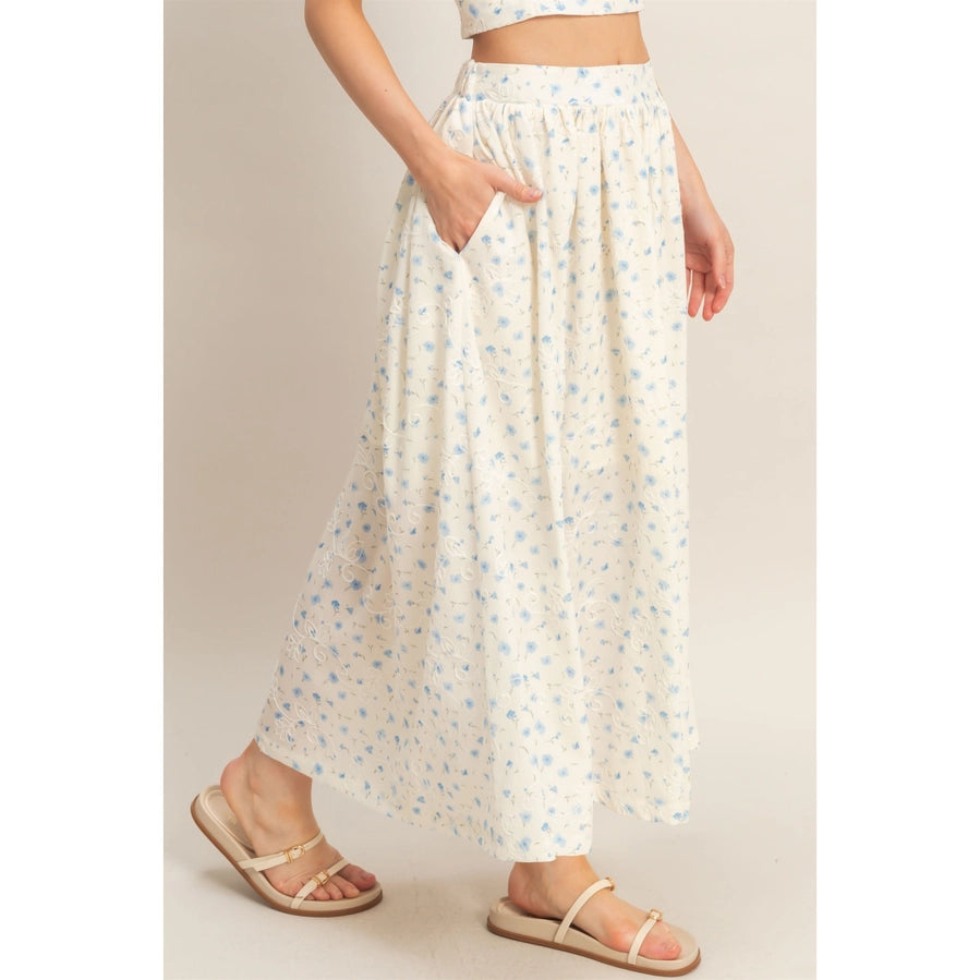 Floral Embroidered Maxi Skirt