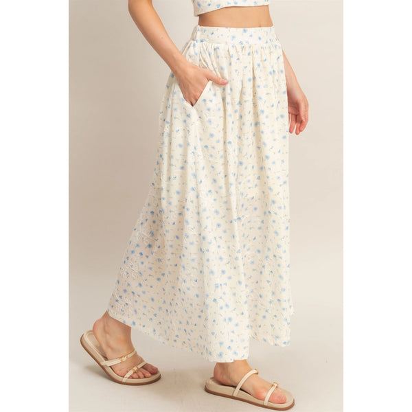 Floral Embroidered Maxi Skirt
