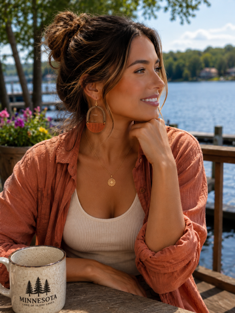 Half Moon-Wood Earrings
