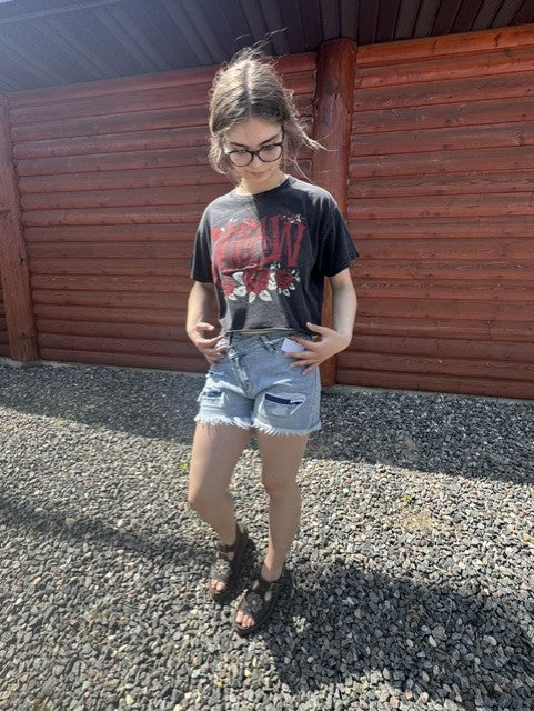 Outlaw Relaxed Cropped Acid Wash T-Shirt