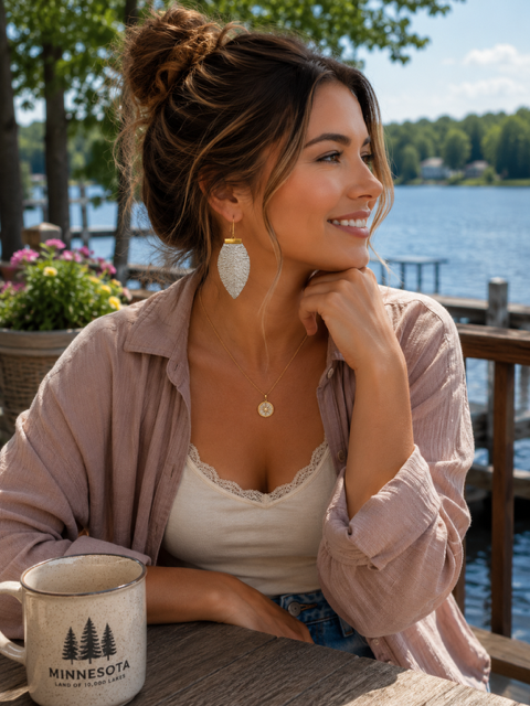 Leather Leaf Earrings