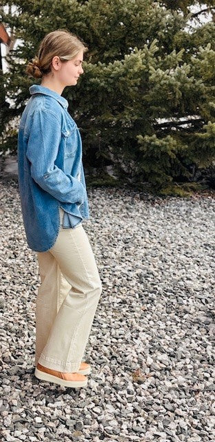 Classic Denim Shirt W/Roll Up Sleeves