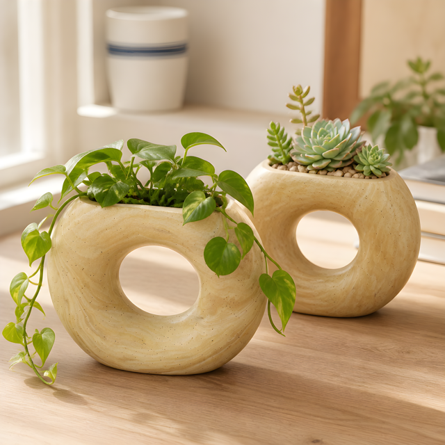 Marbleized Circle Vase
