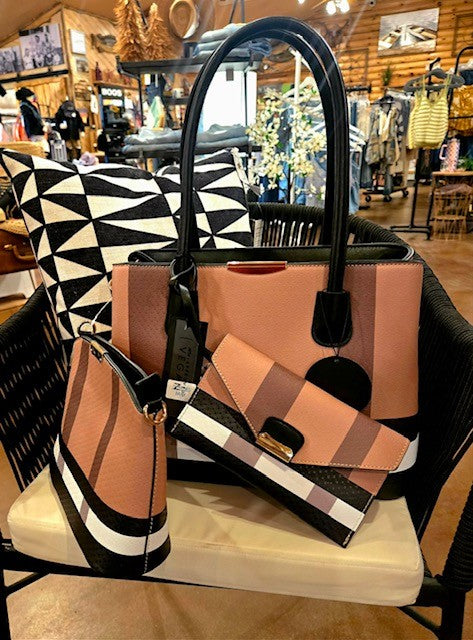 3 PC Plaid Set Satchel