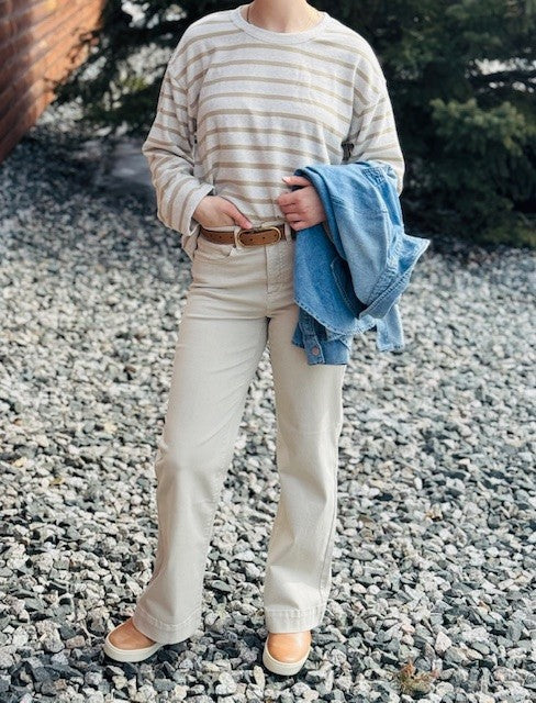 Crew Neck Top W/Cuff