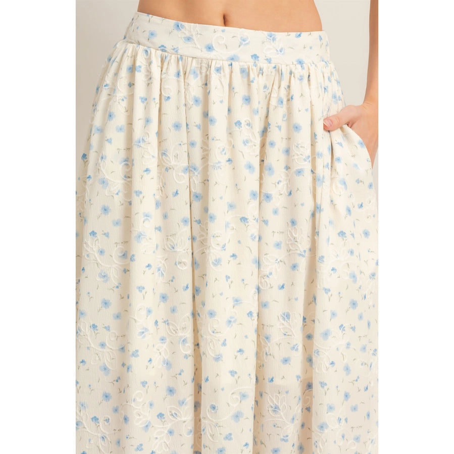 Floral Embroidered Maxi Skirt