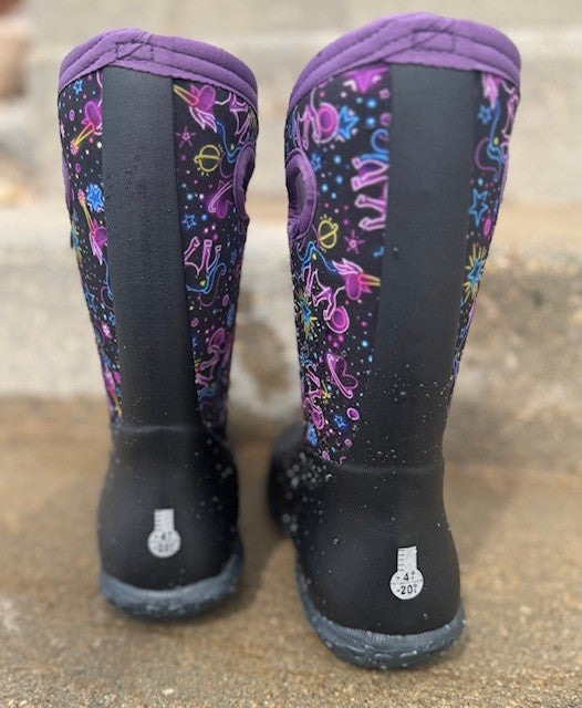 Kids' York Neon Unicorn Rainboots