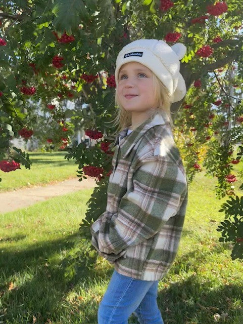 Girl's Flannel Shacket with Front Pocket