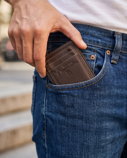 American Deerskin Front Pocket Wallet + Chip Reader Protection