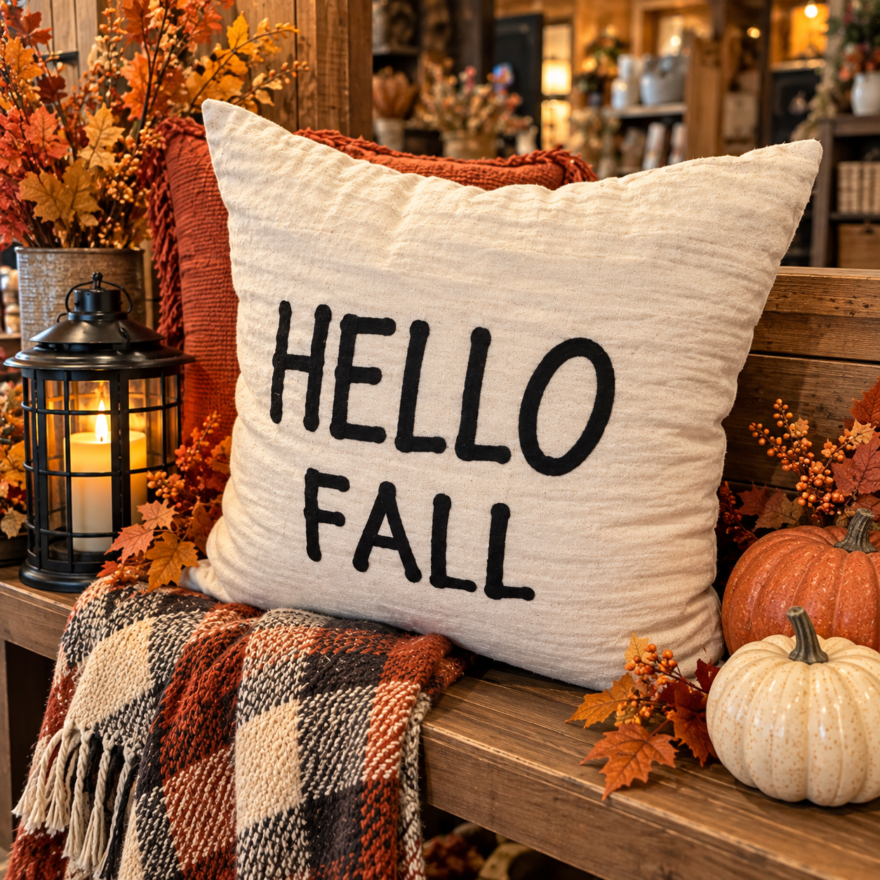 Hello Fall Linen Pillow