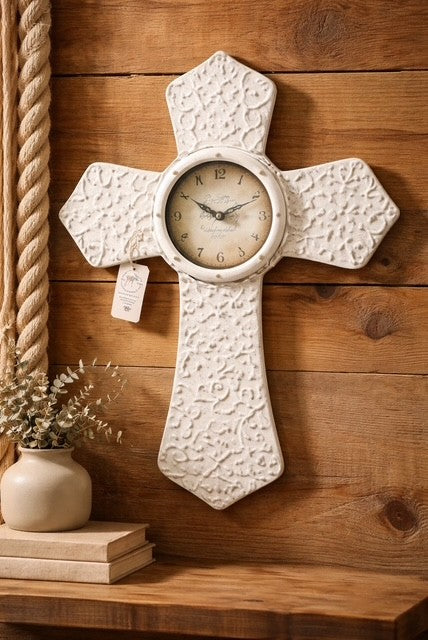 Metal Cross Wall Clock