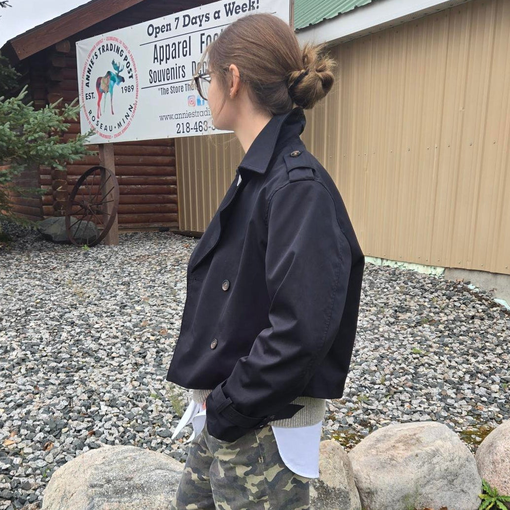 Cropped Trench Coat Jacket