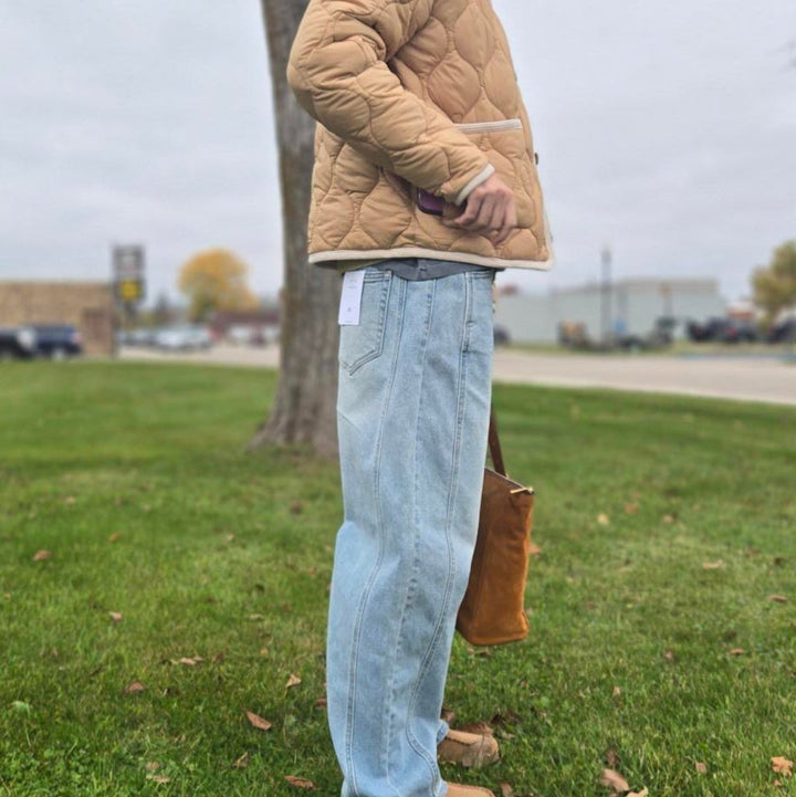 Mid Rise Barrel Jeans