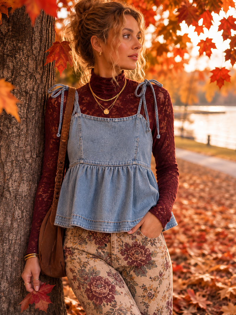 Bluebell Denim Babydoll Tank