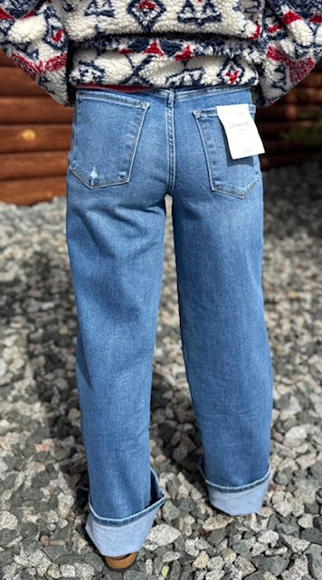Tummy Control Super High Rise Baggy Wide Jeans
