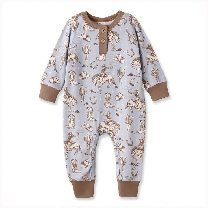 Wild Wrangler Henley Cowboy Romper