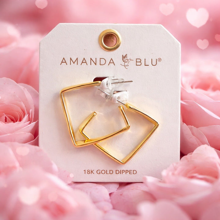 Willow Square Hoop | Polished Gold