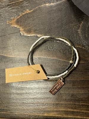 Bead Triple Wrap Bracelet
