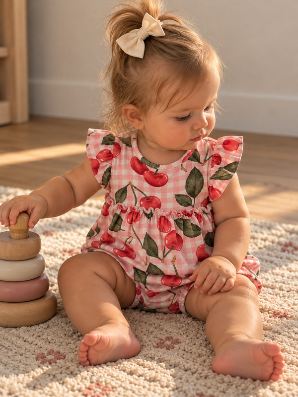 Flutter Sleeve Bamboo Skirted Dress Body Suit