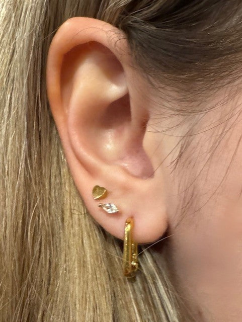 Flat Back Marquise Studs | Gold