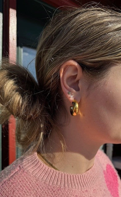 Chunky Tube Hoops | Gold