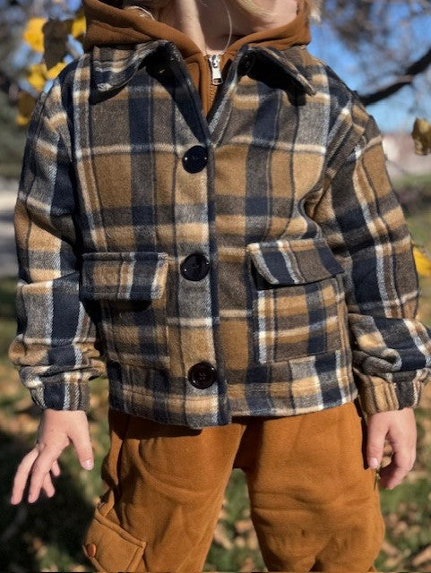 Toddler's Flannel Shacket with Front Pockets