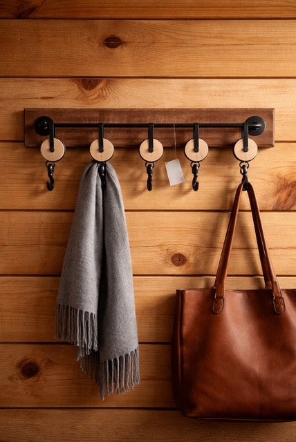 METAL AND WOOD WALL HOOK