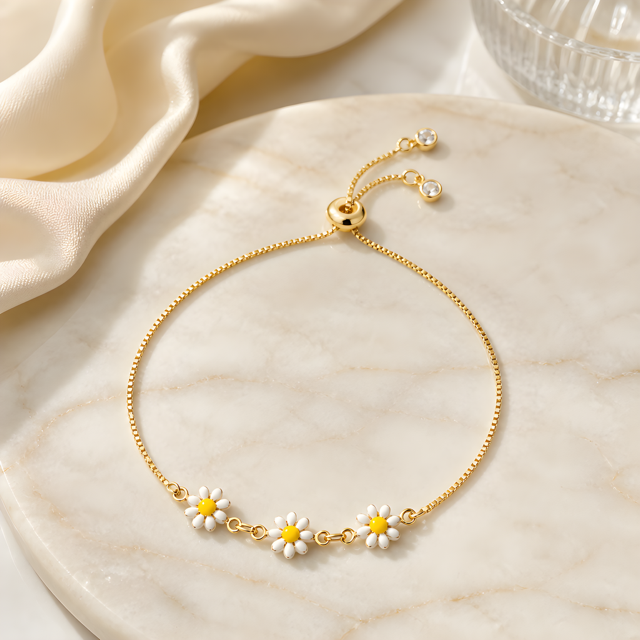 Daisy Gold Slider Bracelets