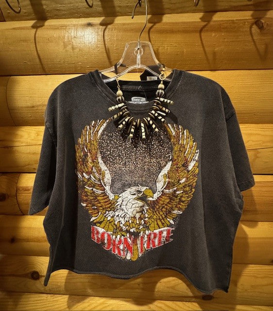 Born Free Oversized 90's vibe Cropped T-Shirt