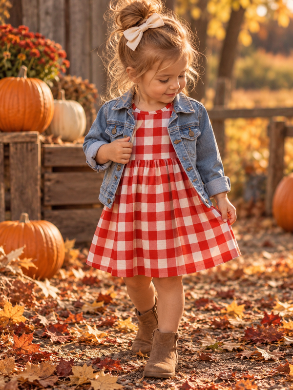Tesa Babe Soft Bamboo Picnic Plaid Summer Dress
