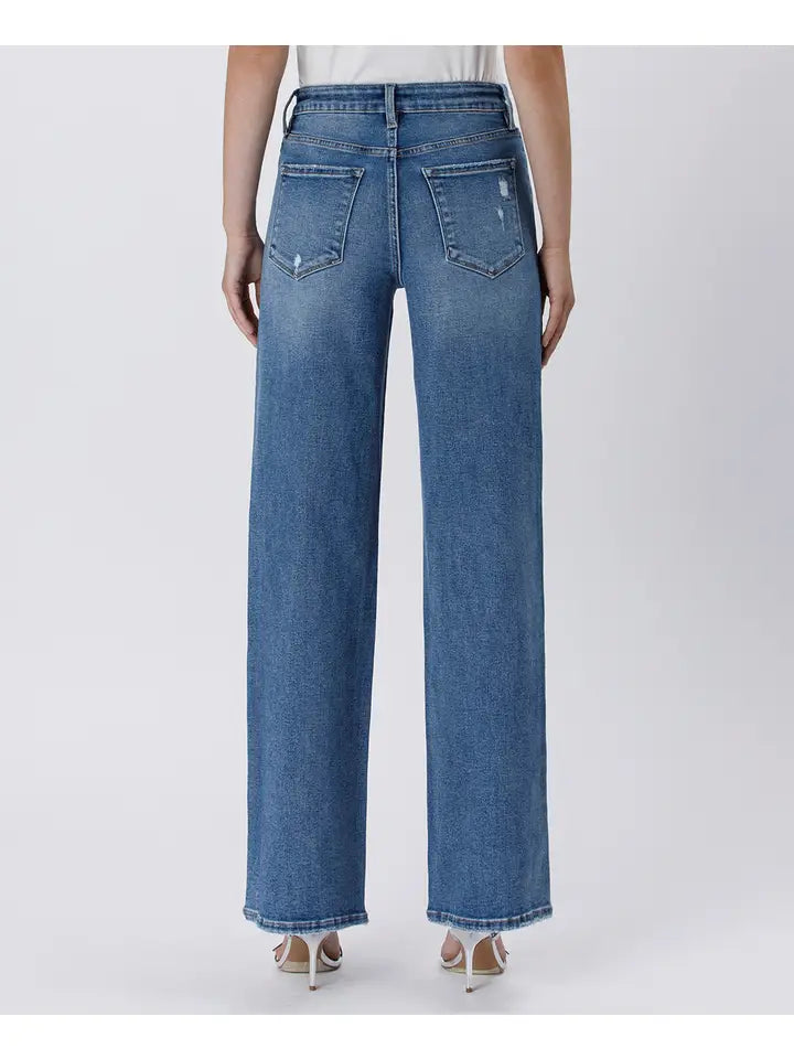 Tummy Control Super High Rise Baggy Wide Jeans