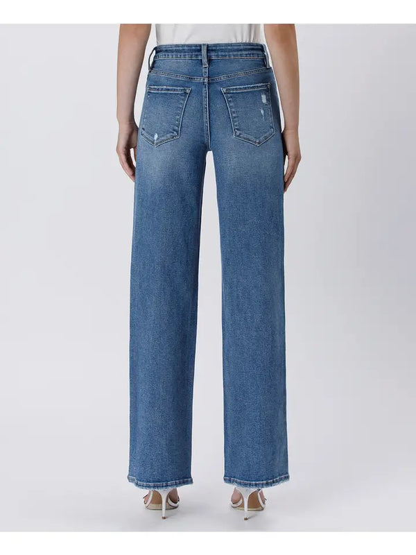 Tummy Control Super High Rise Baggy Wide Jeans