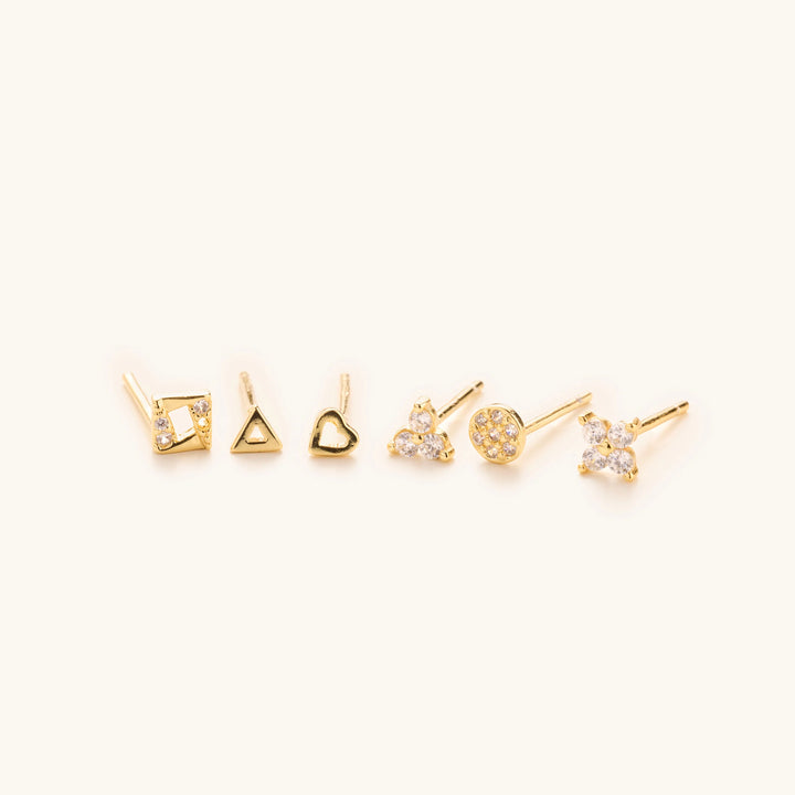 Micro Stud Earrings Pack | Gold
