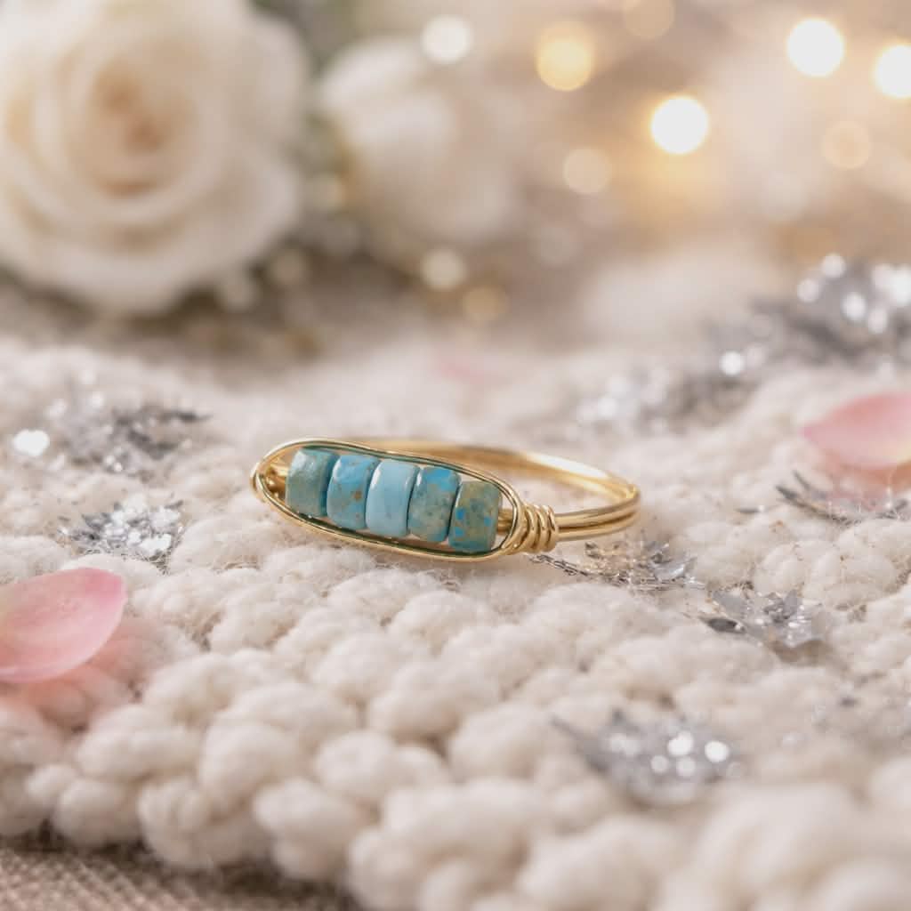 Turq Heishi | 12K Gold Filled Wrapped Ring