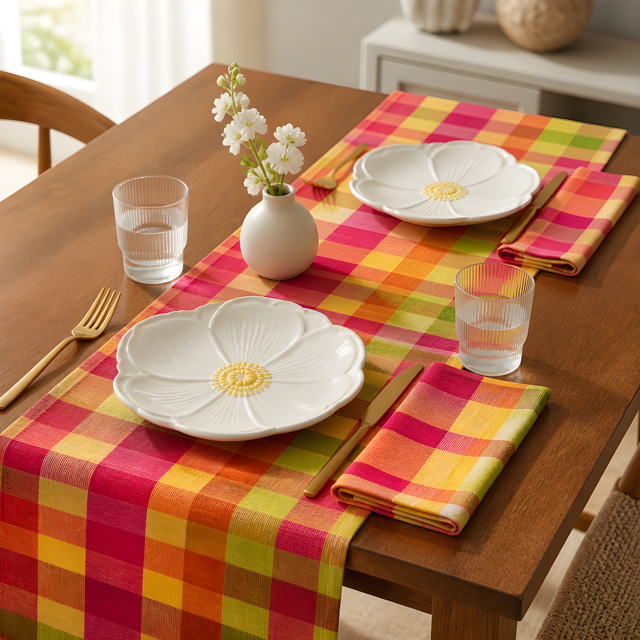 LemonCello Plaid Napkin Set of 4