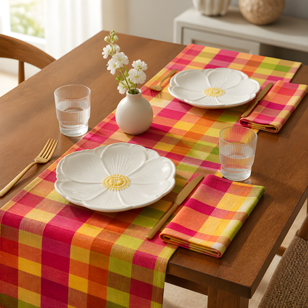 LemonCello Plaid Napkin Set of 4
