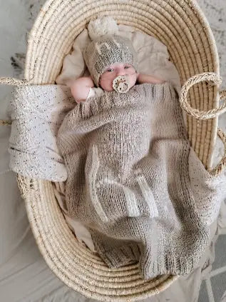 hi. Hand Knit Beanie/Blanket