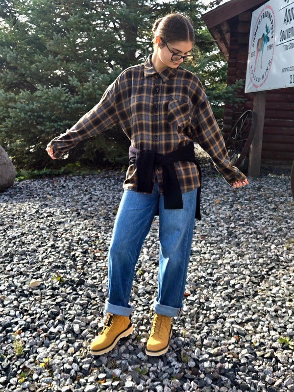 Women's Plaid Button-Up Shirt