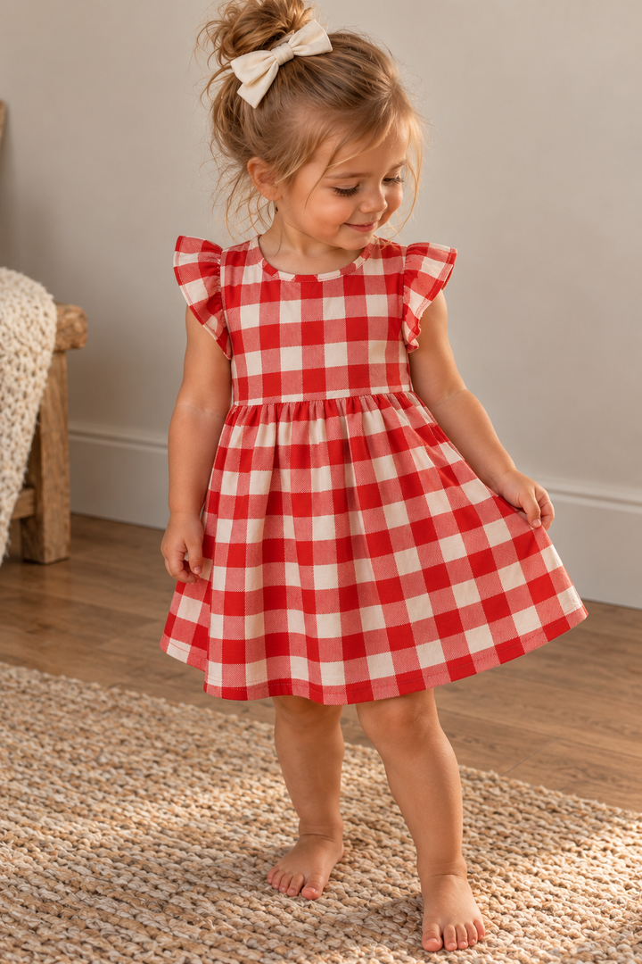 Tesa Babe Soft Bamboo Picnic Plaid Summer Dress