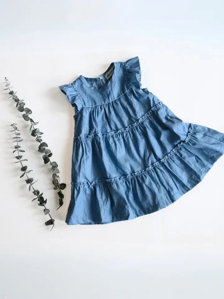 Georgie Tiered Flutter Sleeve Dress